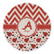 Ladybugs & Chevron Round Linen Placemats - FRONT (Double Sided)