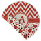 Ladybugs & Chevron Round Linen Placemats - Front (folded corner double sided)