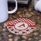 Ladybugs & Chevron Round Paper Coaster - Front