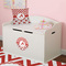 Ladybugs & Chevron Round Wall Decal on Toy Chest