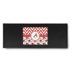 Ladybugs & Chevron Rubber Bar Mat (Personalized)