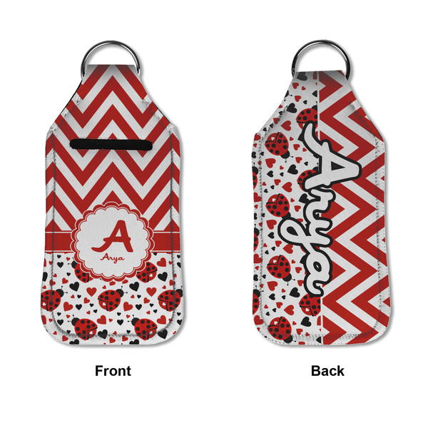 Ladybugs & Chevron Sanitizer Holder Keychain - Large APPROVAL (Flat)