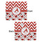 Ladybugs & Chevron Security Blanket - Front & Back View
