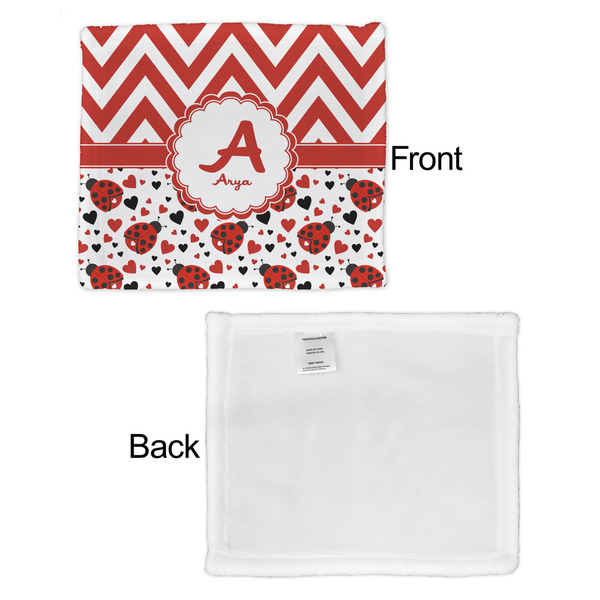 Ladybugs & Chevron Security Blanket - Front & White Back View