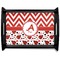 Ladybugs & Chevron Black Wooden Tray - Large (Personalized)