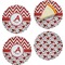 Ladybugs & Chevron Set of Appetizer / Dessert Plates