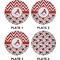 Ladybugs & Chevron Set of Appetizer / Dessert Plates (Approval)