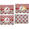 Ladybugs & Chevron Set of Rectangular Appetizer / Dessert Plates