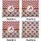 Ladybugs & Chevron Set of Square Dinner Plates (Approval)