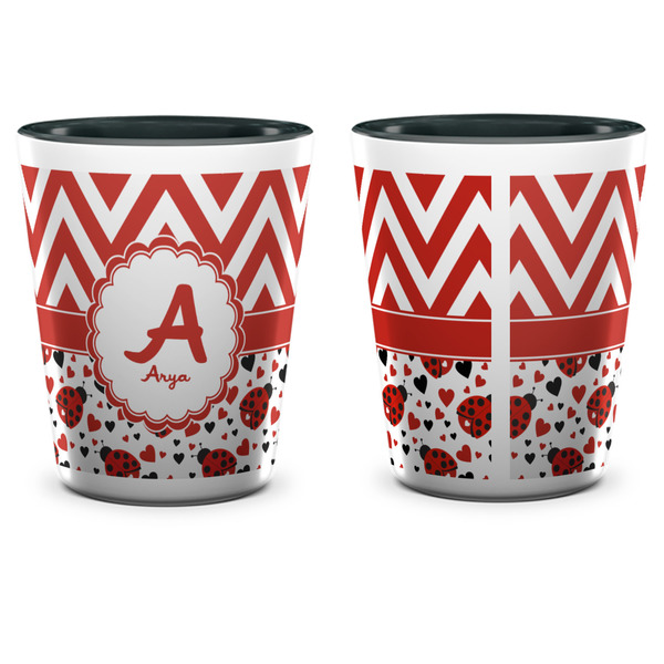 Ladybugs & Chevron Shot Glass - Two Tone - APPROVAL