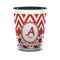 Ladybugs & Chevron Ceramic Shot Glass - 1.5 oz - Two Tone - Single (Personalized)