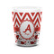 Ladybugs & Chevron Ceramic Shot Glass - 1.5 oz - White - Set of 4 (Personalized)