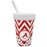 Ladybugs & Chevron Sippy Cup with Straw (Personalized)