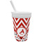 Ladybugs & Chevron Sippy Cup with Straw (Personalized)