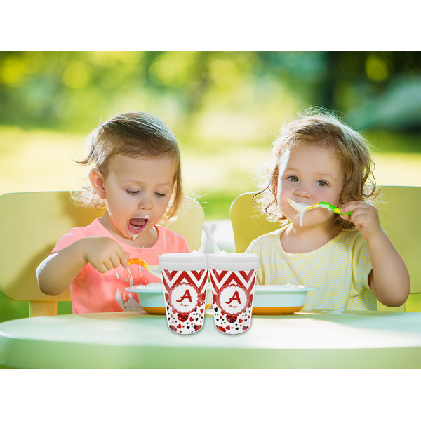 Ladybugs & Chevron Sippy Cups w/Straw - LIFESTYLE
