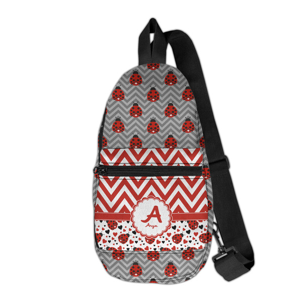 Custom Ladybugs & Chevron Sling Bag (Personalized)