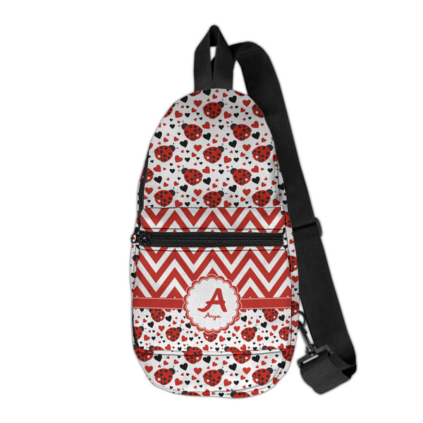 Custom Ladybugs & Chevron Sling Bag (Personalized)