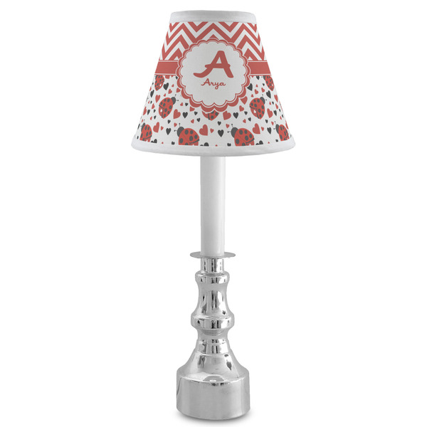 Ladybugs & Chevron Small Chandelier Lamp - LIFESTYLE (on candle stick)