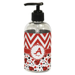 Ladybugs & Chevron Plastic Soap / Lotion Dispenser (8 oz - Small - Black) (Personalized)