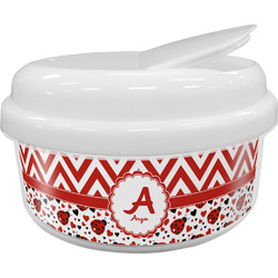 Ladybugs & Chevron Snack Container (Personalized)