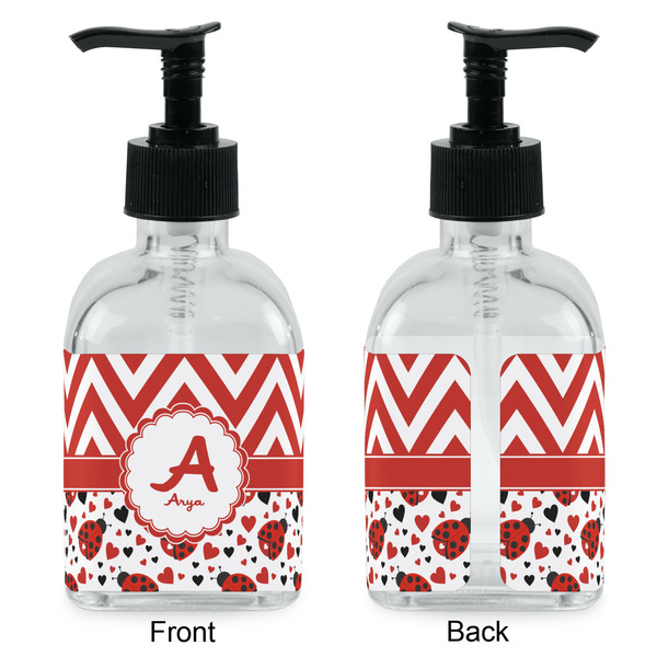 Ladybugs & Chevron Glass Soap/Lotion Dispenser - Approval
