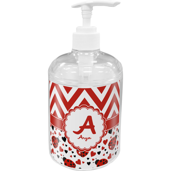 Ladybugs & Chevron Soap / Lotion Dispenser (Personalized)