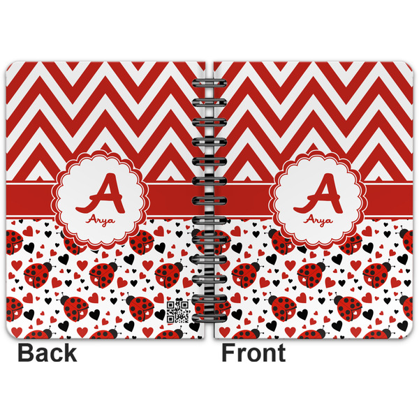 Ladybugs & Chevron Spiral Journal 5 x 7 - Apvl