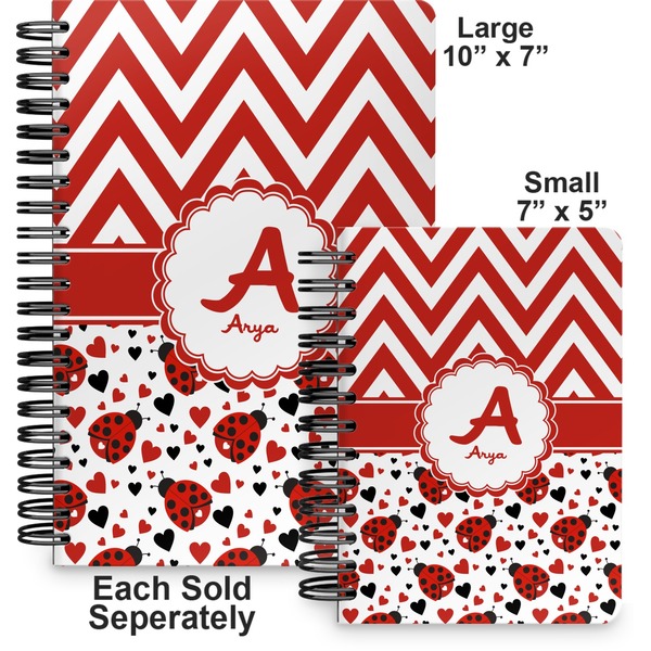 Ladybugs & Chevron Spiral Journal - Comparison