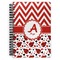 Ladybugs & Chevron Spiral Journal Large - Front View