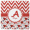 Ladybugs & Chevron Square Rubber Backed Coaster (Personalized)