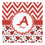 Ladybugs & Chevron Square Decal - Small (Personalized)