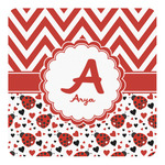 Ladybugs & Chevron Square Decal - Large (Personalized)