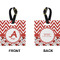Ladybugs & Chevron Square Luggage Tag (Front + Back)