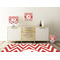 Ladybugs & Chevron Square Wall Decal Wooden Desk