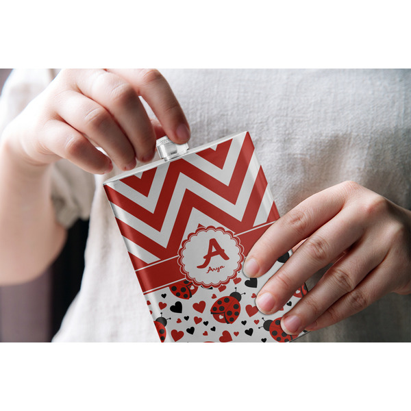 Ladybugs & Chevron Stainless Steel Flask - LIFESTYLE 1