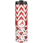 Ladybugs & Chevron Stainless Steel Skinny Tumbler - 20 oz (Personalized)
