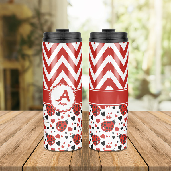 Ladybugs & Chevron Stainless Steel Tumbler - Lifestyle