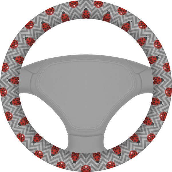 Custom Ladybugs & Chevron Steering Wheel Cover
