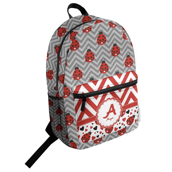 Custom Ladybugs & Chevron Student Backpack (Personalized)