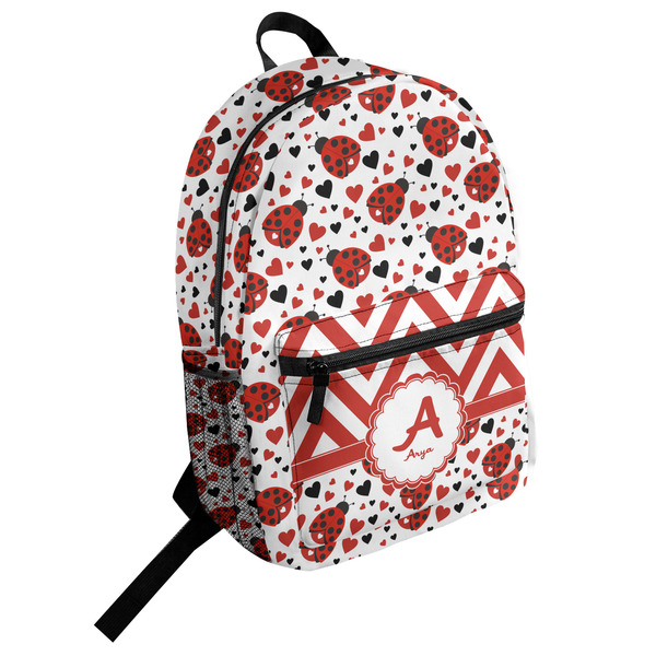 Custom Ladybugs & Chevron Student Backpack (Personalized)
