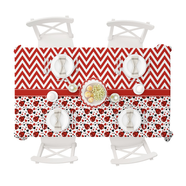 Ladybugs & Chevron Tablecloths (58"x102") - TOP VIEW