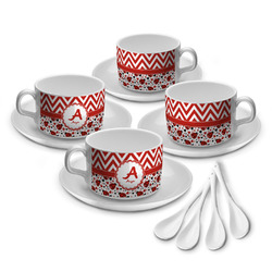 Ladybugs & Chevron Tea Cup - Set of 4 (Personalized)