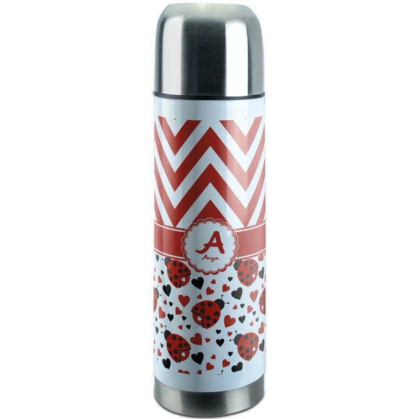 Custom Ladybugs & Chevron Stainless Steel Thermos (Personalized)