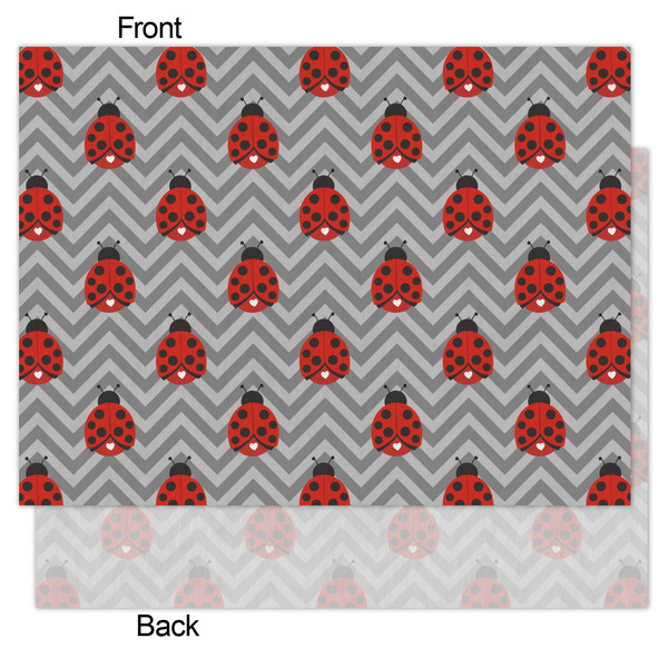 Ladybugs & Chevron Tissue Paper - Lightweight - Medium - Front & Back