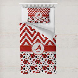 Ladybugs & Chevron Toddler Bedding w/ Name and Initial