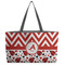 Ladybugs & Chevron Beach Totes Bag - w/ Black Handles (Personalized)