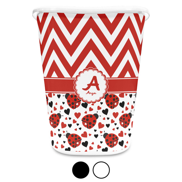 Ladybugs & Chevron Custom Waste Basket