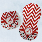Ladybugs & Chevron Burp Pads - Velour - Set of 2 w/ Name and Initial