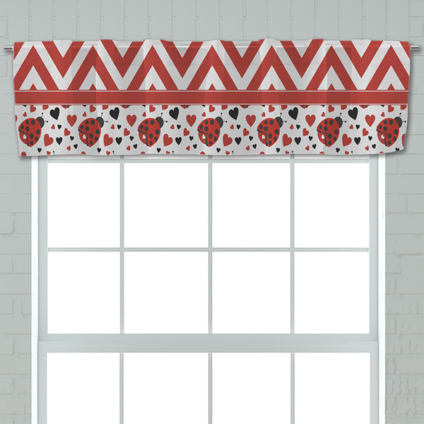 Ladybugs & Chevron Valance - Closeup on window