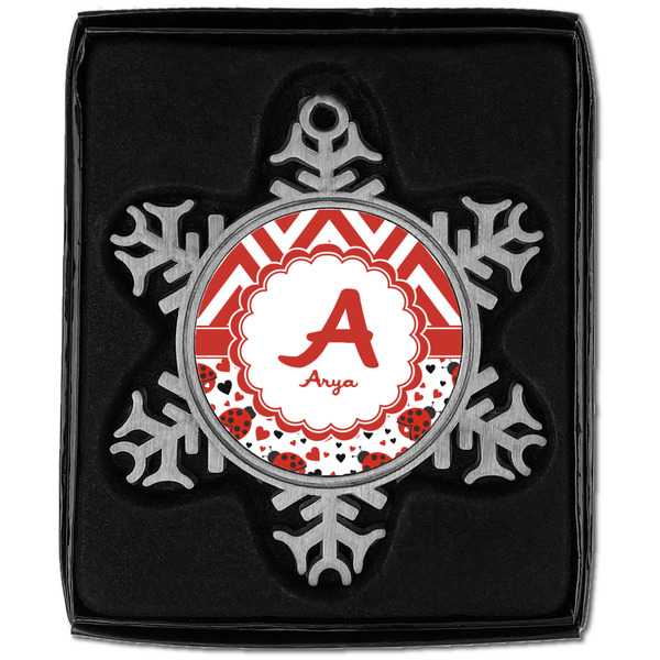 Ladybugs & Chevron Vintage Snowflake - In box